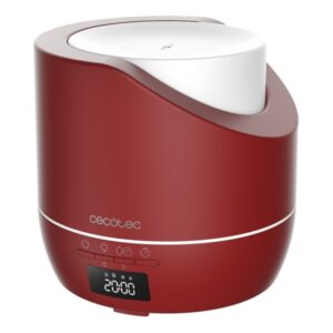 cecotec purearoma 500 smart garnet humidificador de aromaterapia capacidad 500ml pantalla led temporizador 12h 3 modos de vapor funcion despertador cobertura 30m2 color rojo