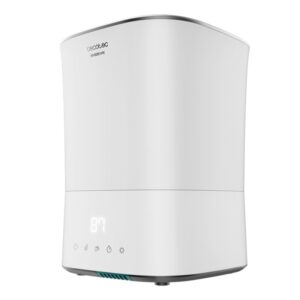 cecotec breeze care 3500 warm humidificador de aire capacidad 5.5l 400 ml/h filtro ceramico cobertura 35m2 autonomia 22h tactil temporizador 12h 22x22x31.6cm color blanco