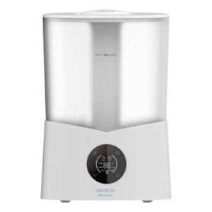 cecotec breezecare 2600 light smart humidificador de aire 25w deposito 3.2l 260ml/h cobertura hasta 40m2 tactil 3 velocidades temporizador led 19.8x18x29cm color blanco