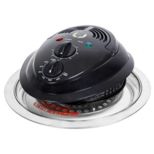 cecotec cabezal de horno para ollas gm de 6l potencia de 700w termostato hasta 250°c sistema de aire caliente temporizador 60min regulable y seguro color negro
