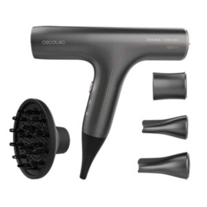 cecotec bamba ionicare 6000 rockstar soft pro secador de pelo iones negativos limpieza automatica del filtro ligero y silencioso 5 ajustes de temperatura y velocidad color gris oscuro