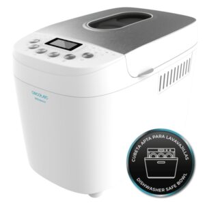 cecotec bread and co 1500 perfectcook panificadora automatica 850w 15 programas automaticos 2 resistencias apto para lavavajillas tostado en 3 niveles pantalla lcd color blanco
