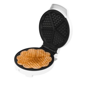 cecotec fun gofrestone round gofrera 1000w antiadherente acabados en acero inoxidable placa circular de 19cm indicador luminoso de preparacion color blanco