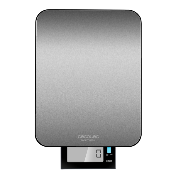 cecotec cook control 9000 waterproof bascula de cocina capacidad hasta 10kg precision de 1g resistente al agua pantalla extragrande acero inoxidable funcion tara bateria incluida