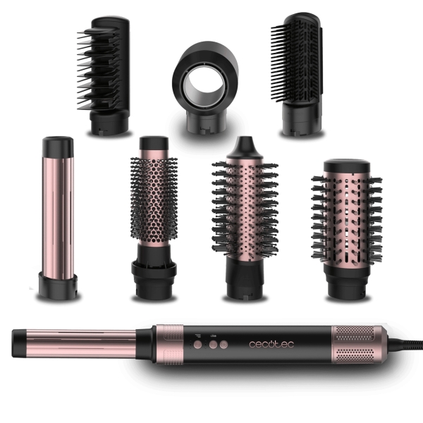 cecotec bamba ceramiccare airglam cepillo electrico alisador 1400w funcion secado y alisado accesorio para rizos y ondas facil manejo y control iones negativos color negro