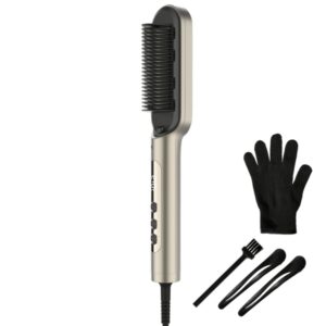 cecotec instantcare lisse iontech cepillo alisador alisado con iones 9 niveles de temperatura ceramico guante y clips control termico seguro y resistente color blanco