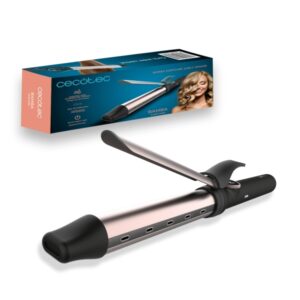 cecotec bamba surfcare curly sphere rizador de 28mm iones negativos rizos amplios y naturales pantalla led de temperatura rango de 120 a 210°c cable 360º autoapagado color negro y rosa