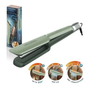 cecotec ritualcare air lisse blue plancha de pelo con aire 3 modos de uso temperatura ajustable tecnologia ionica motor silencioso sin escobillas filtro extraible color verde