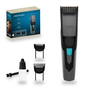 cecotec precisioncare barber recortadora para cabello y barba inalambrica peines surtidos incluidos cuchillas de acero inoxidable autonomia 60min recarga en 2h color gris