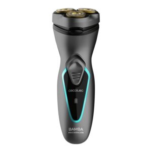 cecotec bamba precisioncare perfectcut afeitadora rotativa recubrimiento de titanio cabezal 3d adaptable autonomia hasta 40min facil limpieza mango ergonomico color gris