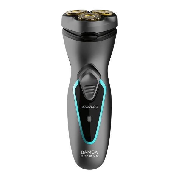 cecotec bamba precisioncare perfectcut afeitadora rotativa recubrimiento de titanio cabezal 3d adaptable autonomia hasta 40min facil limpieza mango ergonomico color gris
