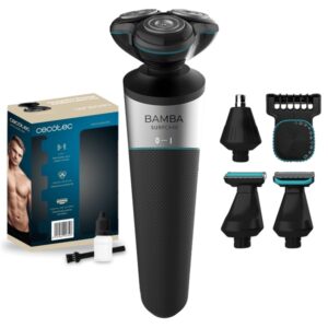 cecotec precisioncare afeitadora recortadora 5 en 1 pantalla lcd autonomia hasta 80min cuchillas flotantes adaptables afeitado apurado y suave color negro