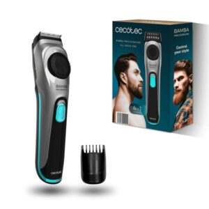 cecotec bamba precisioncare alldrive pro recortadora para barba cuchillas de titanio uso inalambrico y con cable autonomia 75min cuchillas extraibles ergonomico color gris