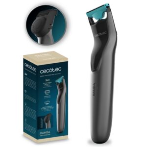 cecotec bamba precisioncare oneshave afeitadora recortadora 2 en 1 uso inalambrico cuchillas de acero inoxidable peine ajustable de 0.5 a 10mm ergonomico protector de cuchilla color gris