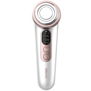 cecotec bamba facecare lightsonic masajeador facial pantalla lcd modos de cuidado facial funcion calor luz led limpieza ionica microcorrientes ems 60min de autonomia color blanco