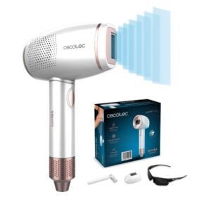 cecotec bamba skincare ipl quartz gun depiladora ipl lcd 500.000 disparos funcion de enfriamiento 5 niveles lampara de cuarzo sensor de contacto uso en cuerpo y rostro color blanco