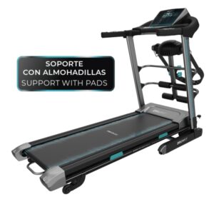 cecotec drumfit wayhome 1600 obelia pro cinta de correr plegable 1500w velocidad 16km/h inclinacion motorizada amortiguacion lcd cinturon masaje superficie 130x42cm color negro y gris