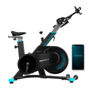 cecotec drumfit indoor 7000 magno connected bicileta estatica pantalla lcd resistencia magnetica bluetooth sillin y manillar ajustables soporte para tablet color negro