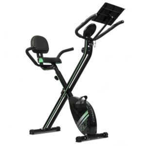cecotec x bike pro bicicleta estatica plegable lcd 8 niveles resistencia magnetica respaldo y manillar ajustables volante 2.5kg soporte para dispositivos 54x53x148cm color negro