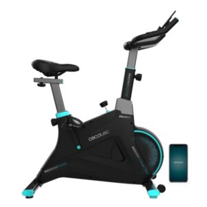 cecotec drumfit indoor 10000 magnomotor connected bicileta estatica pantalla lcd resistencia magnetica variable volante de 10kg ajuste de sillin y manillar ruedas de transporte color negro