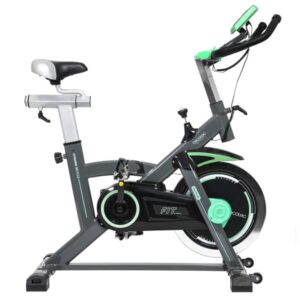 cecotec extreme 20 x bicicleta estatica con volante de 20kg bajo ruido resistencia variable lcd multifuncion freno de emergencia calapies sillin acolchado ajustable color gris oscuro