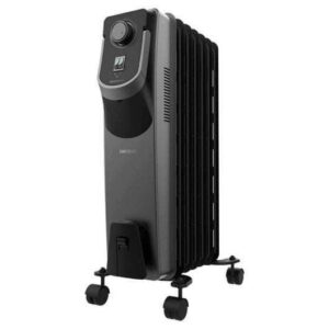 cecotec readywarm 7000 space 360 black radiador de aceite con 11 modulos de 150x580mm 1500w calienta hasta 25m2 termostato ruedas multidireccionales recogecables incluido color negro