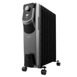 cecotec readywarm 11000 space 360 black radiador de aceite con 11 modulos de 150x580mm 2500w calienta hasta 28m2 tecnologia 360º 3 niveles recogecables facil transporte color negro