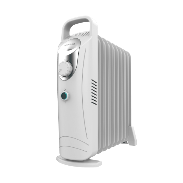 cecotec readywarm 900 space white radiador de aceite con 9 modulos de 100x330mm 1000w calienta hasta 15m2 distribucion homogenea del calor mango ergonomico color blanco
