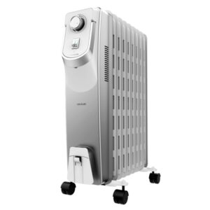 cecotec readywarm 9000 space 360 radiador de aceite con 9 modulos de 150x580mm 2000w calienta hasta 22m2 tecnologia 360º 3 niveles de potencia recogecables facil transporte color blanco