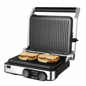 cecotec rock'ngrill dual parrilla electrica 2000w antiadherente apertura 180º placas desmontables pantalla led bandeja recogegrasas acero inoxidable