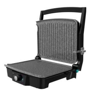 cecotec rock’ngrill 2000 stone ceramic mixandgrill parrilla electrica 2000w antiadherente grill y plancha apertura 180º bandejas recogegrasas libre de ptfe y pfoa color negro