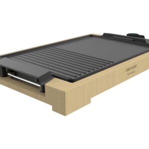 cecotec tasty and grill 2000 bamboo black plancha electrica 2000w antiadherente estructura bambu termostato apta para lavavajillas bandeja recogegrasas 37.5x24.5cm color madera claro