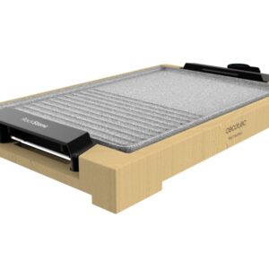 cecotec tasty and grill 2000 bamboo mixstone plancha electrica 2000w grill y plancha antiadherente bambu natural termostato apta para lavavajillas bandeja recogegrasas color madera claro