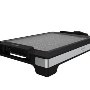 cecotec tasty and grill 2000 inoxstone plancha electrica 2000w antiadherente termostato regulable placa de acero extraible apto lavavajillas bandeja recogegrasas 37.5x24.5cm color negro