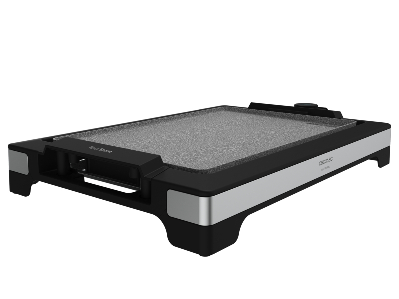 cecotec tasty and grill 2000 inoxstone plancha electrica 2000w antiadherente termostato regulable placa de acero extraible apto lavavajillas bandeja recogegrasas 37.5x24.5cm color negro