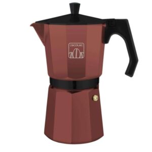 cecotec mokclassic 900 cafetera italiana para 9 tazas aluminio fundido apta para induccion piezas desmontables junta de silicona filtro de acero inoxidable color rojo oscuro