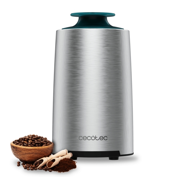 cecotec titanmill 400 steel molino de cafe y especias potencia de 200w cuchillas de acero capacidad de 70g sistema de seguridad bajo nivel de ruido tazon de acero inoxidable