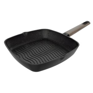 cecotec polka excellence grill force sarten cuadrada de 28cm aluminio fundido teflon antiadherente libre de pfoa apto lavavajillas compatible con induccion fondo de 5mm color negro