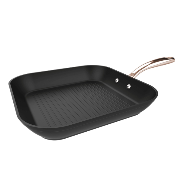 cecotec polka fantasy grill golden sarten cuadrada de 28cm aluminio forjado mango remachado revestimiento antiadherente apto para horno hasta 230°c compatible con induccion color negro