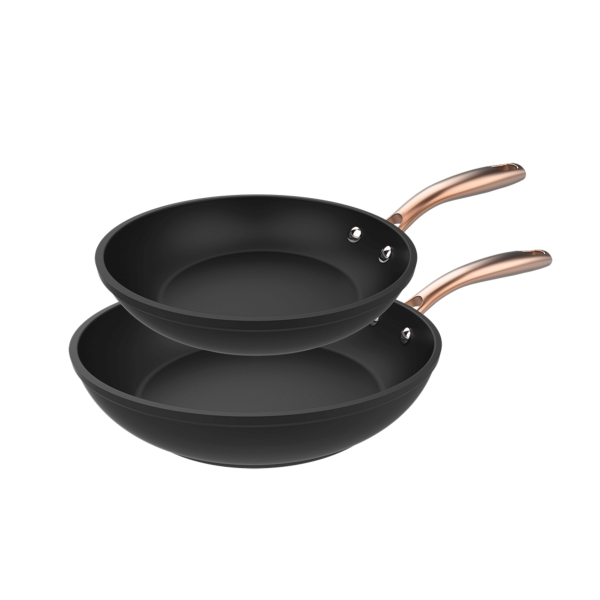 cecotec polka fantasy golden pack de 2 sartenes de 20 y 24cm acero inoxidable revestimiento antiadherente apta para horno hasta 230°c compatible con induccion color negro