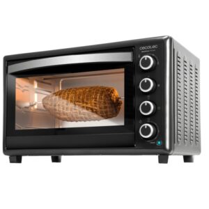 cecotec bake and toast 4600 gyro horno de sobremesa 2000w capacidad de 46l rustidor giratorio 360º cocina por conveccion puerta doble de cristal luz interior 12 funciones color negro