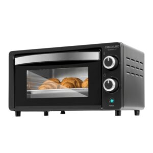cecotec bake and toast 1090 horno de sobremesa 1000w capacidad de 10l temporizador puerta doble cristal resistencias de cuarzo temperatura hasta 230°c color negro