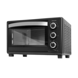 cecotec bake and toast 2300 horno de sobremesa potencia de 1500w capacidad 23l puerta doble cristal temperatura hasta 230°c luz interior temporizador 60min 3 modos de coccion color negro