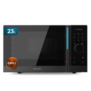 cecotec proclean 6120 microondas 800w capacidad de 23l control tactil digital grill 1000w 5 niveles de potencia funcion descongelar temporizador 60min color negro