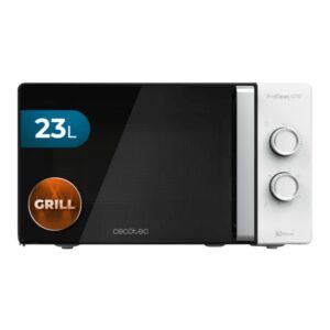 cecotec proclean 4110 microondas 1280w capacidad 23l revestimiento repelente de suciedad tecnologia 3dwave envolvente grill 1000w puerta de cristal completa temporizador color blanco