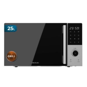 cecotec proclean 2500 microondas potencia de 850w capacidad de 25l y grill 1200w 8 programas preconfigurados plato de 315mm temporizador de 60min cerradura de seguridad color negro