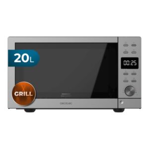 cecotec grandheat 2010 flatbed microondas sin plato potencia de 700w capacidad 20l grill 900w 9 funciones preconfiguradas revestimiento ceramico bloqueo infantil acero inoxidable