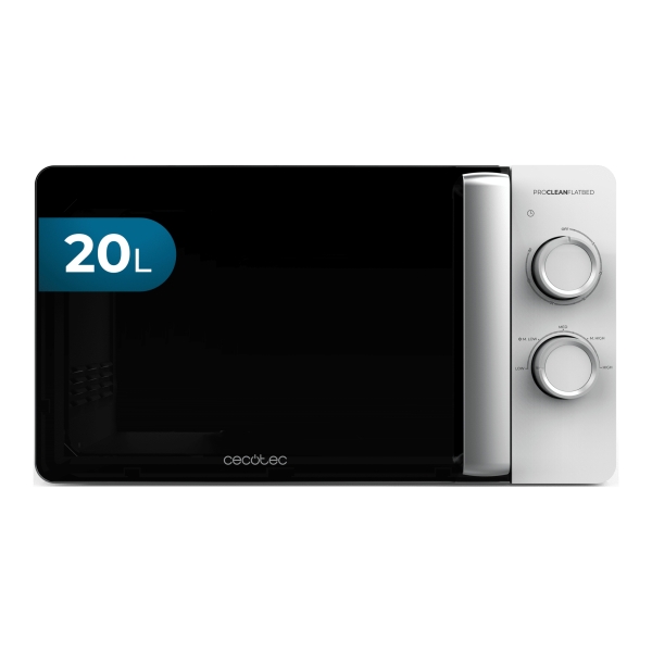 cecotec proclean 3010 flatbed microondas sin plato potencia de 700w capacidad de 20l revestimiento ceramico temporizador de 30min tecnologia 3dwave envolvente color negro