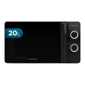 cecotec proclean 3030 flatbed microondas sin plato potencia de 700w capacidad 20l revestimiento ceramico temporizador 30min compacto tecnologia 3dwave envolvente color negro