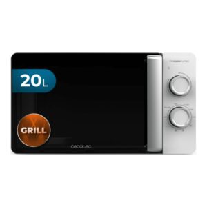 cecotec proclean 3110 flatbed microondas sin plato potencia de 700w capacidad de 20l grill de 800w revestimiento ceramico temporizador elegante color negro